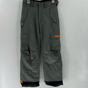 Bonfire Vaporlite Silver Series Boys Large Snowboard Ski Pants Gray Cargo